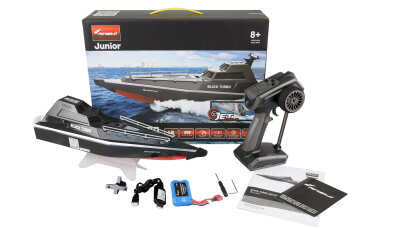 Black Turbo Militärboot mit Jetantrieb 420mm RTR...